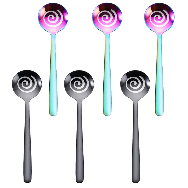 Colorful 304 Stainless Steel Spoon Stirring Dessert Ice Cream Coffee Spoon Spoon Gift Set