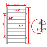 Electric Heated Towel Rack for Bathroom Wall Mounted Towel Warmer 10 Stainless Steel Bars Drying Rack