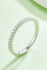 Moissanite Platinum-Plated Half-Eternity Ring