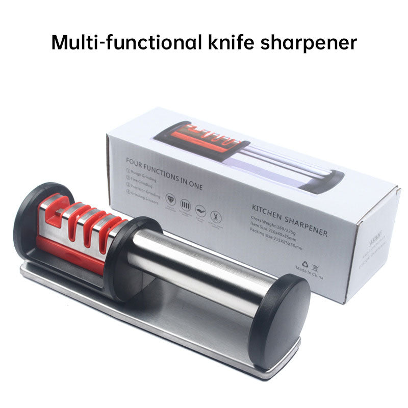 Multi functional handheld knife sharpener for household use fast 4-stage tungsten steel diamond knife sharpener kitchen tool