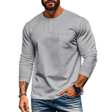 Men's Round Neck Long-sleeved T-shirt Slim Fit Breathable