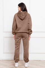 Drop Shoulder Long Sleeve Hoodie and Pants Set