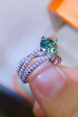 1 Carat Moissanite Contrast 925 Sterling Silver Ring - For You Eshop1 Carat Moissanite Contrast 925 Sterling Silver RingTrendsiFor You EshopLight Green4.5