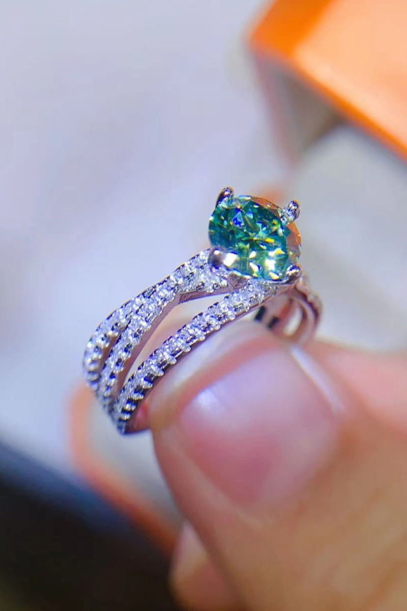 1 Carat Moissanite Contrast 925 Sterling Silver Ring - For You Eshop1 Carat Moissanite Contrast 925 Sterling Silver RingTrendsiFor You EshopLight Green4.5