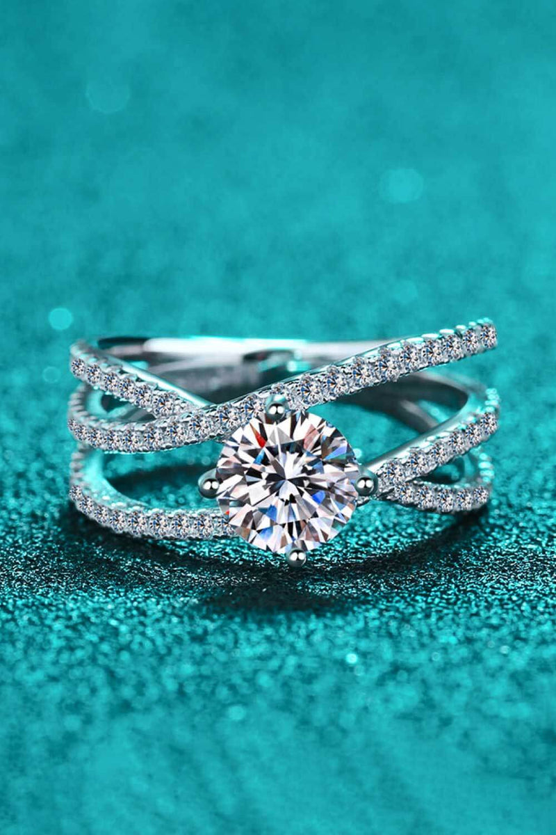 1 Carat Moissanite Crisscross Ring - For You Eshop1 Carat Moissanite Crisscross RingTrendsiFor You EshopSilver4