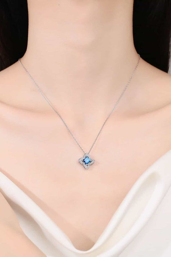 1 Carat Moissanite Floral Pendant Necklace - For You Eshop1 Carat Moissanite Floral Pendant NecklaceTrendsiFor You EshopSky BlueOne Size