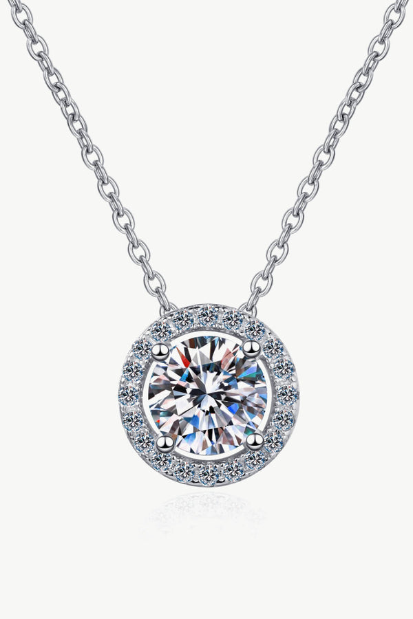 1 Carat Moissanite Round Pendant Chain Necklace - For You Eshop1 Carat Moissanite Round Pendant Chain NecklaceTrendsiFor You EshopSilverOne Size