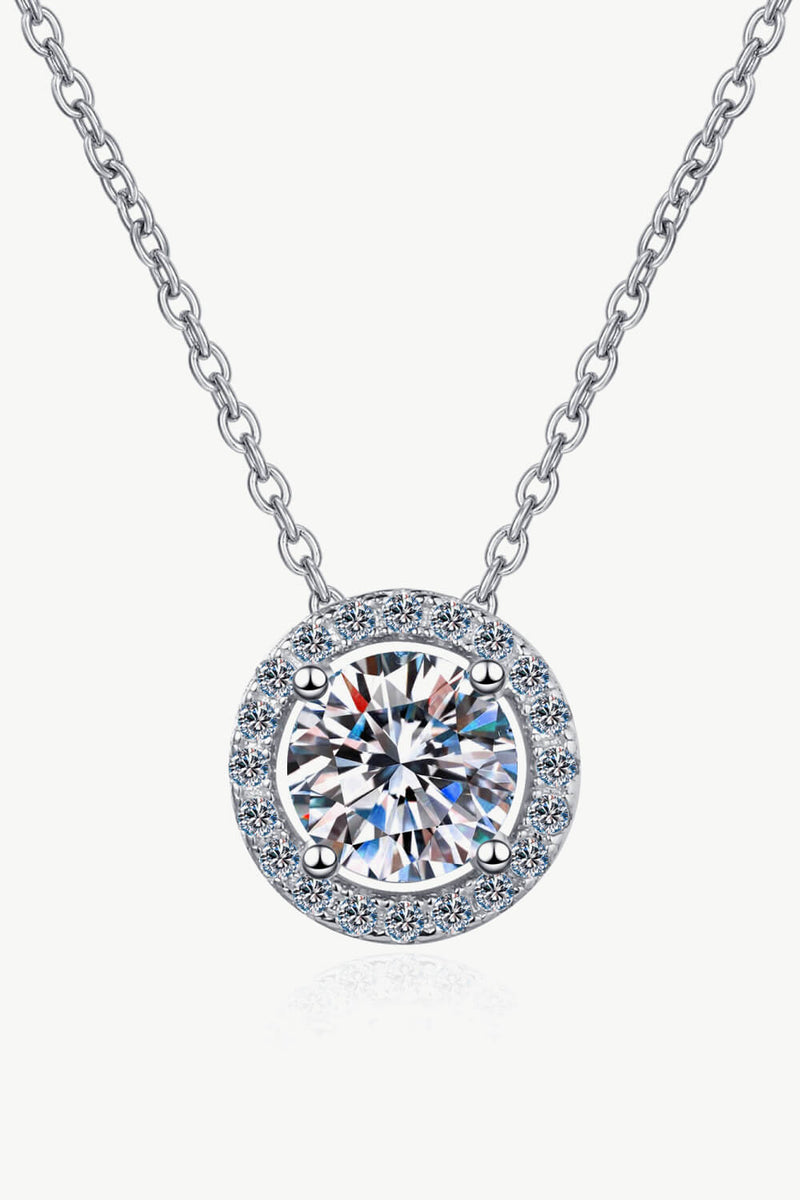 1 Carat Moissanite Round Pendant Chain Necklace - For You Eshop1 Carat Moissanite Round Pendant Chain NecklaceTrendsiFor You EshopSilverOne Size