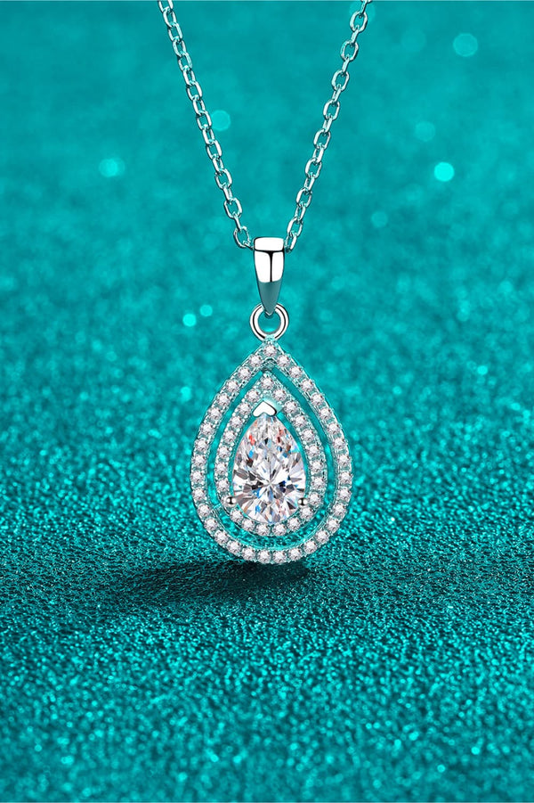 1 Carat Moissanite Teardrop Pendant Necklace - For You Eshop1 Carat Moissanite Teardrop Pendant NecklaceTrendsiFor You EshopSilverOne Size