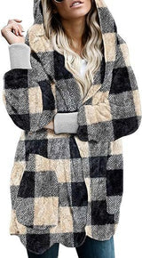 Fashion Women's Wear Plaid Coat Thickened