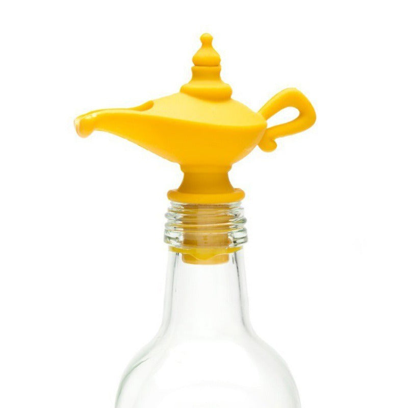 Creative silicone Aladdin lamp wine pouring device kitchen oil pouring nozzle leak proof sealing plug spiral type wine