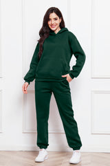 Drop Shoulder Long Sleeve Hoodie and Pants Set