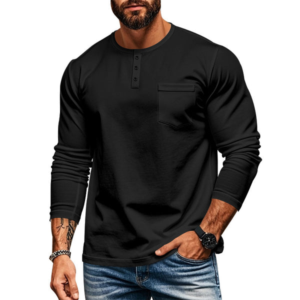 Men's Round Neck Long-sleeved T-shirt Slim Fit Breathable