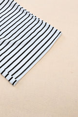 Striped Drawstring Waist Wide Leg Pants