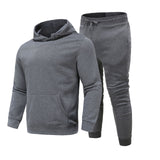 Sports Suit Solid Color Fleece Sweater Hoodie Suit