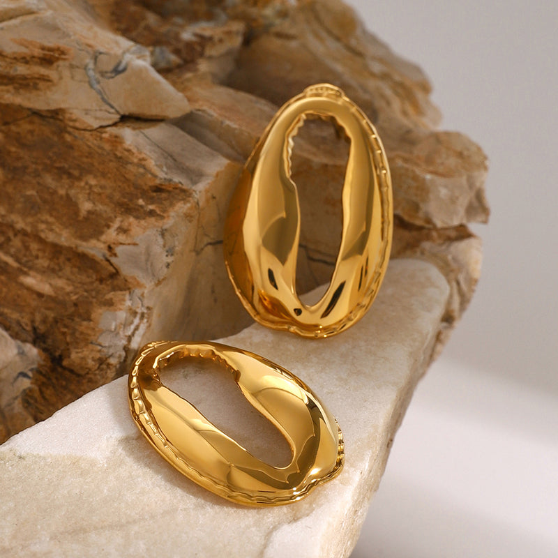 18K Gold-Plated Tooth Shell Earrings