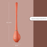 Non perforated wall mounted toilet brush with base, household dead corner cleaning silicone long handle