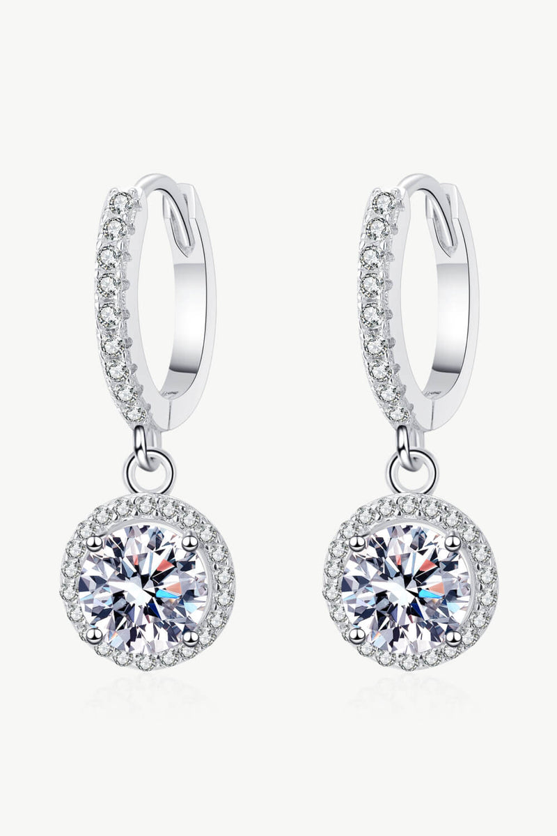 Moissanite Round-Shaped Drop Earrings