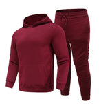 Sports Suit Solid Color Fleece Sweater Hoodie Suit