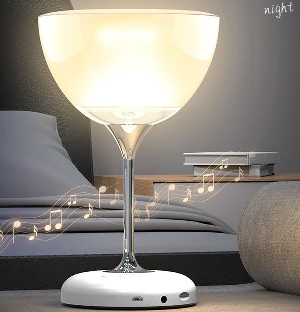 Creative Wine Glass LED Lamp RGB Colorful Night Light Home Decor Table Lamp Portable Atmosphere Light Bluetooth Music Speaker