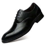 Formal Leather Shoes British Men Brogue Pointed-toe Lace