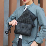 Men's Casual Woven Business Clutch And Shoulder Bag