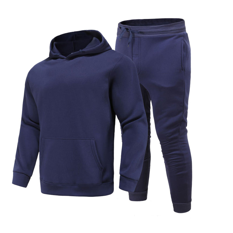 Sports Suit Solid Color Fleece Sweater Hoodie Suit