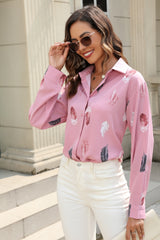 Printed Collared Neck Buttoned Shirt