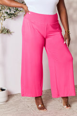 Full Size Smocked Wide Waistband Wide Leg Pants