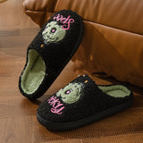 Halloween Green Skull Interior Home Slippers