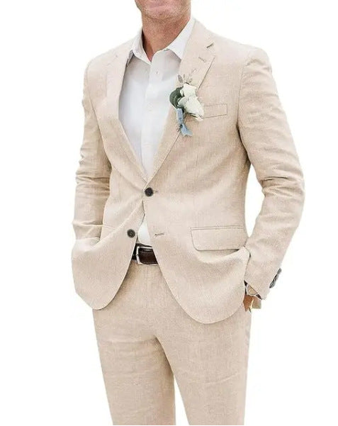 Fashion Casual Men's Suit Linen Slim Fit