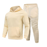 Sports Suit Solid Color Fleece Sweater Hoodie Suit