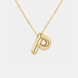 Gold-Plated Bubble Initial Necklace