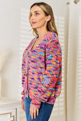 Angel Wings Woven Right V-Neck Long Sleeve Cardigan