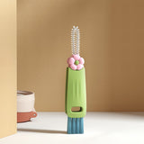 Petal three in one cup lid brush multifunctional gap cleaning brush milk bottle mouth groove cup brush