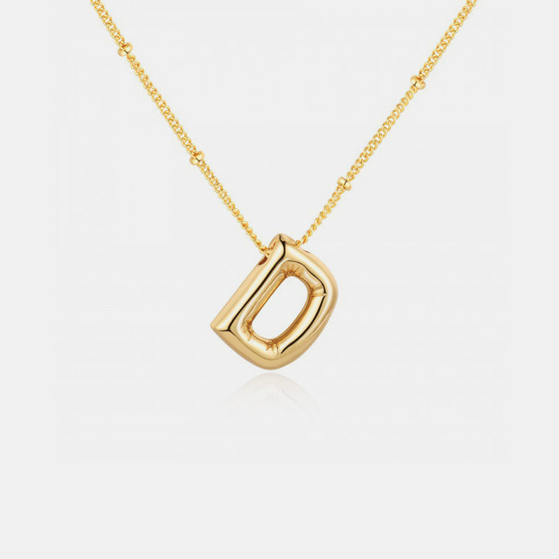 Gold-Plated Bubble Initial Necklace