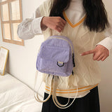 Small Corduroy Backpack Fashion Primary And Secondary Campus Bag Girls Schoolbags