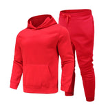 Sports Suit Solid Color Fleece Sweater Hoodie Suit