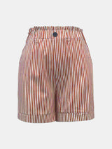 Full Size High Waist Striped Shorts