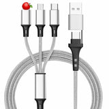 PD two to three braided data cable Type-C three in one car phone charging cable USB multifunctional charging