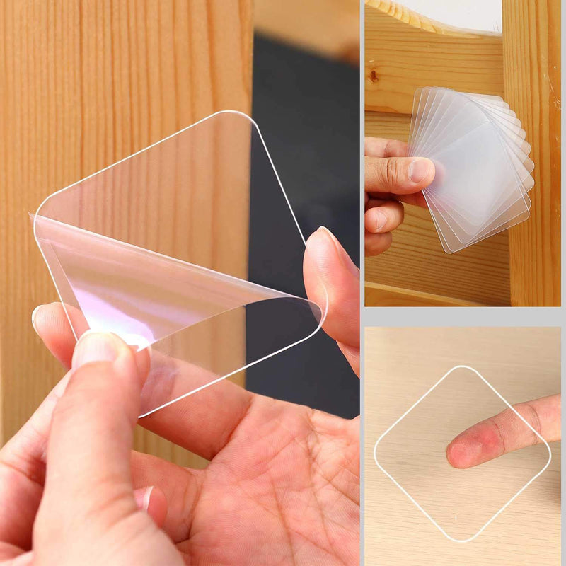 Multipurpose Transparent Traceless Removable Square Sticky Nano Gel Double Sided Adhesive Tape 6*6cm