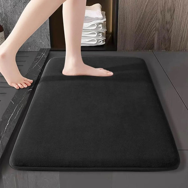 Thickened coral velvet solid color floor mat bathroom living room entrance water absorbing and non slip mat bedroom floor mat