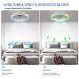 Modern acrylic ceiling fan light with remote control, dimmable LED pendant light, 6-speed adjustable, silent motor