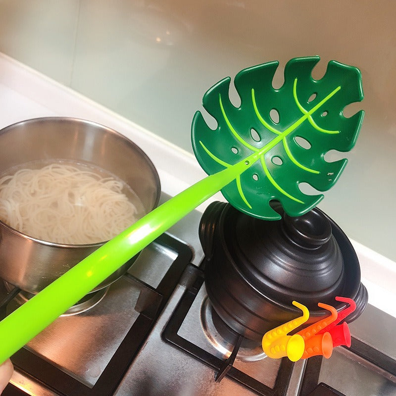 Green leaf spoon turtle back leaf Lo mein spoon spoon high temperature resistant large spoon