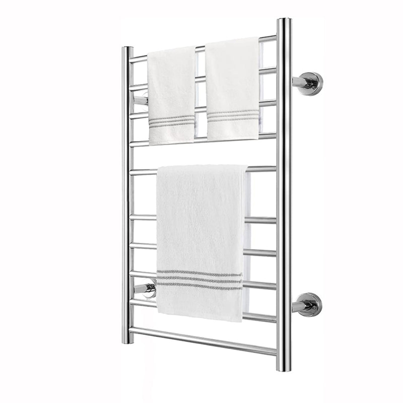 Electric Heated Towel Rack for Bathroom Wall Mounted Towel Warmer 10 Stainless Steel Bars Drying Rack