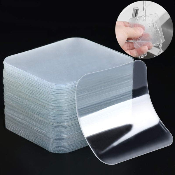 Multipurpose Transparent Traceless Removable Square Sticky Nano Gel Double Sided Adhesive Tape 6*6cm