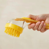 1pc Pet Bath Brush Soft Silicone Long Handle