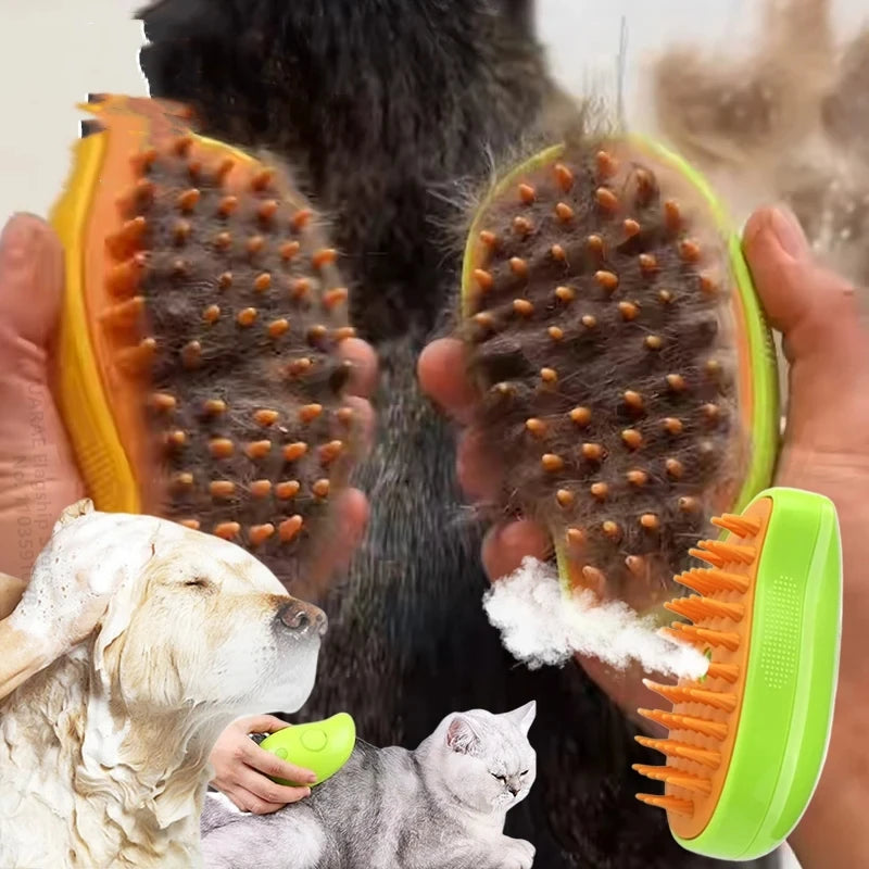 3-in-1 Steamy Brush for Pet Cat Dog