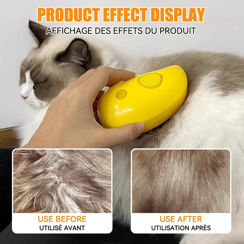 3-in-1 Steamy Brush for Pet Cat Dog