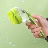 1pc Pet Bath Brush Soft Silicone Long Handle